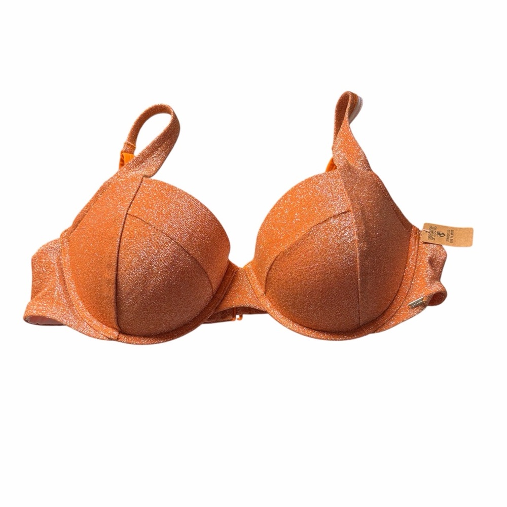 PINK Victoria's Secret Sparkling Orange Bikini Top